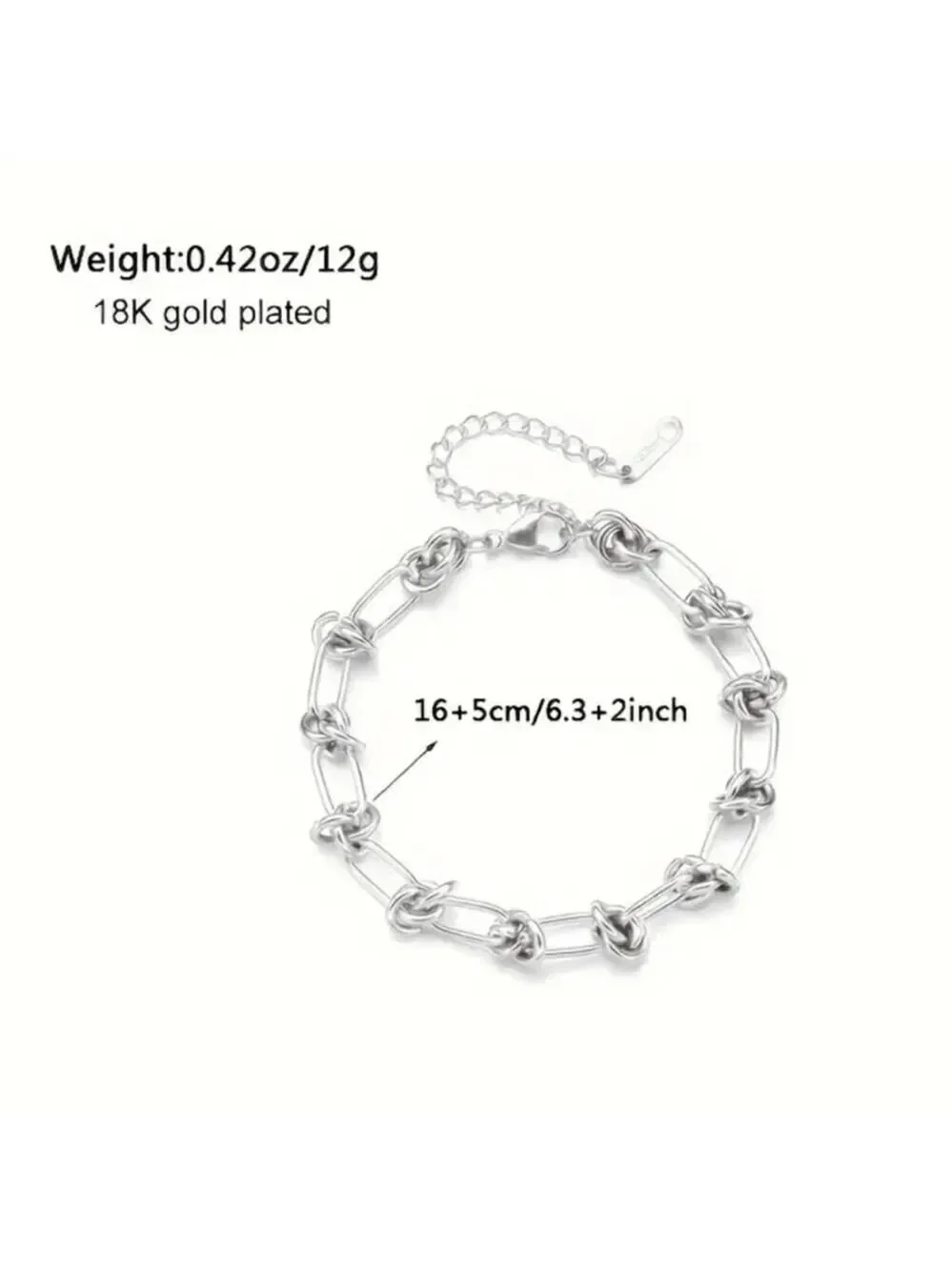 Stainless Steel Solid Color Buckle Bracelet Unisex